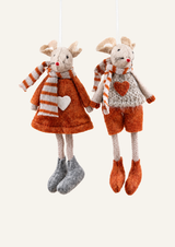 Girl Felt Mouse | Grey/Orange
