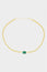 Chunky Green Stone Necklace | Gold