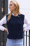 Alpaca Blend Knitted Tank | Navy