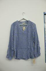 Clea Blouse | Diamond Geo Blue