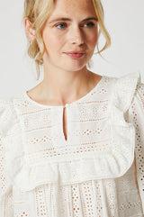 Rochelle Broderie Blouse | Off-White