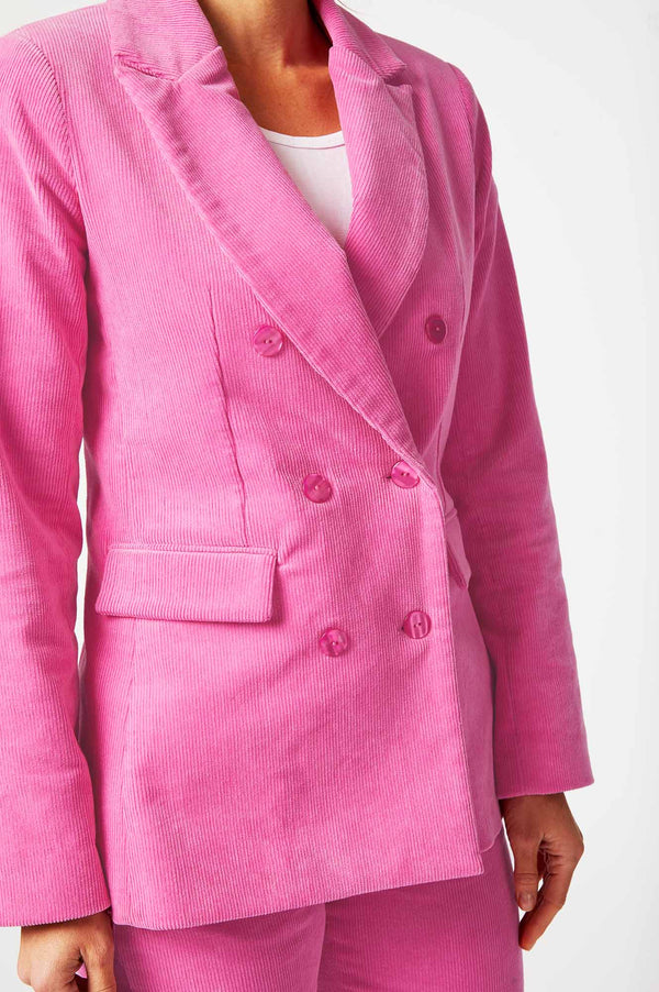 Theresa Stretch Corduroy Blazer | Pink