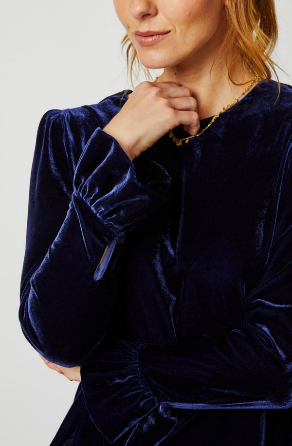 Victoria Velvet Top | Navy