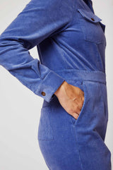 Utility Stretch Corduroy Jumpsuit | Cornflower Blue