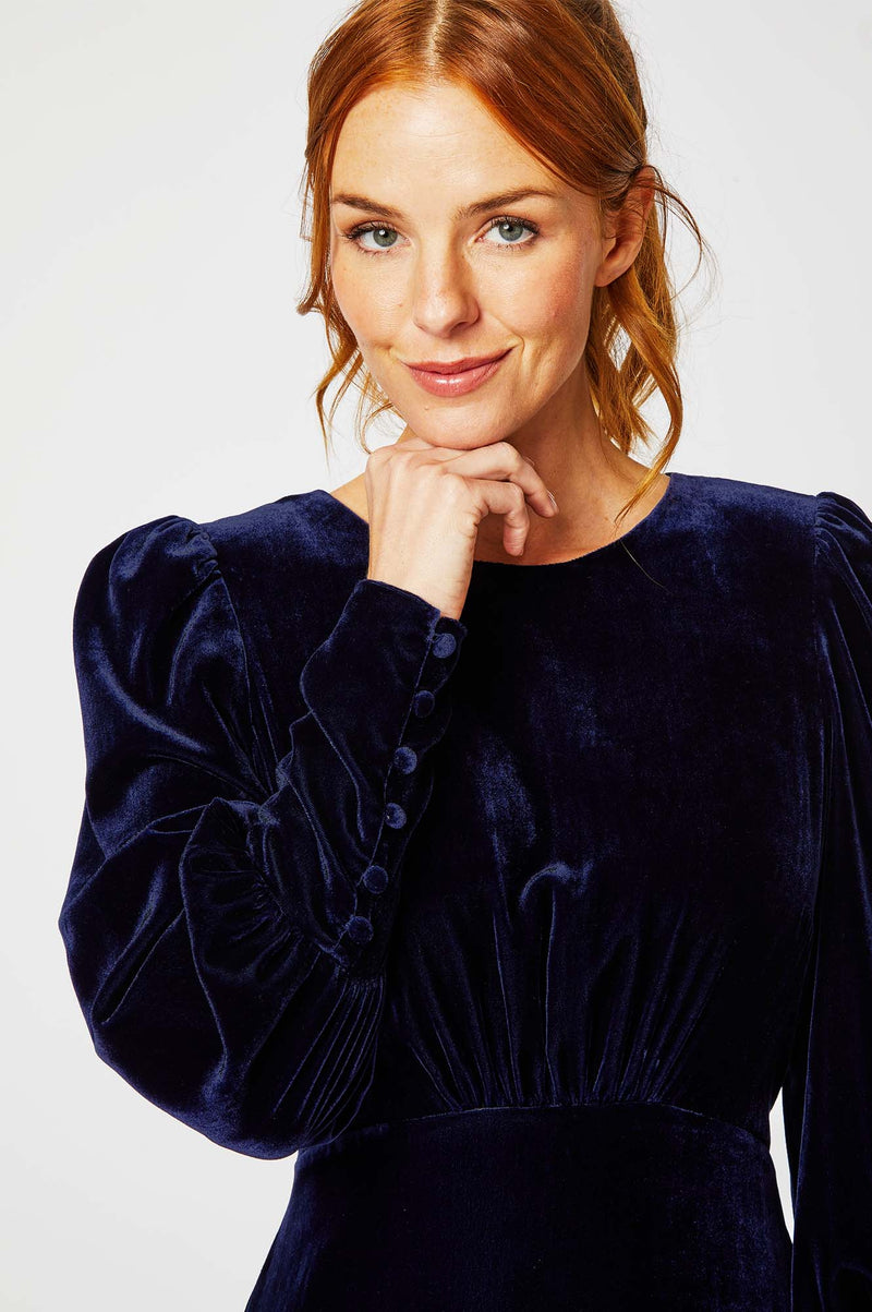 Esmee Velvet Dress | Navy