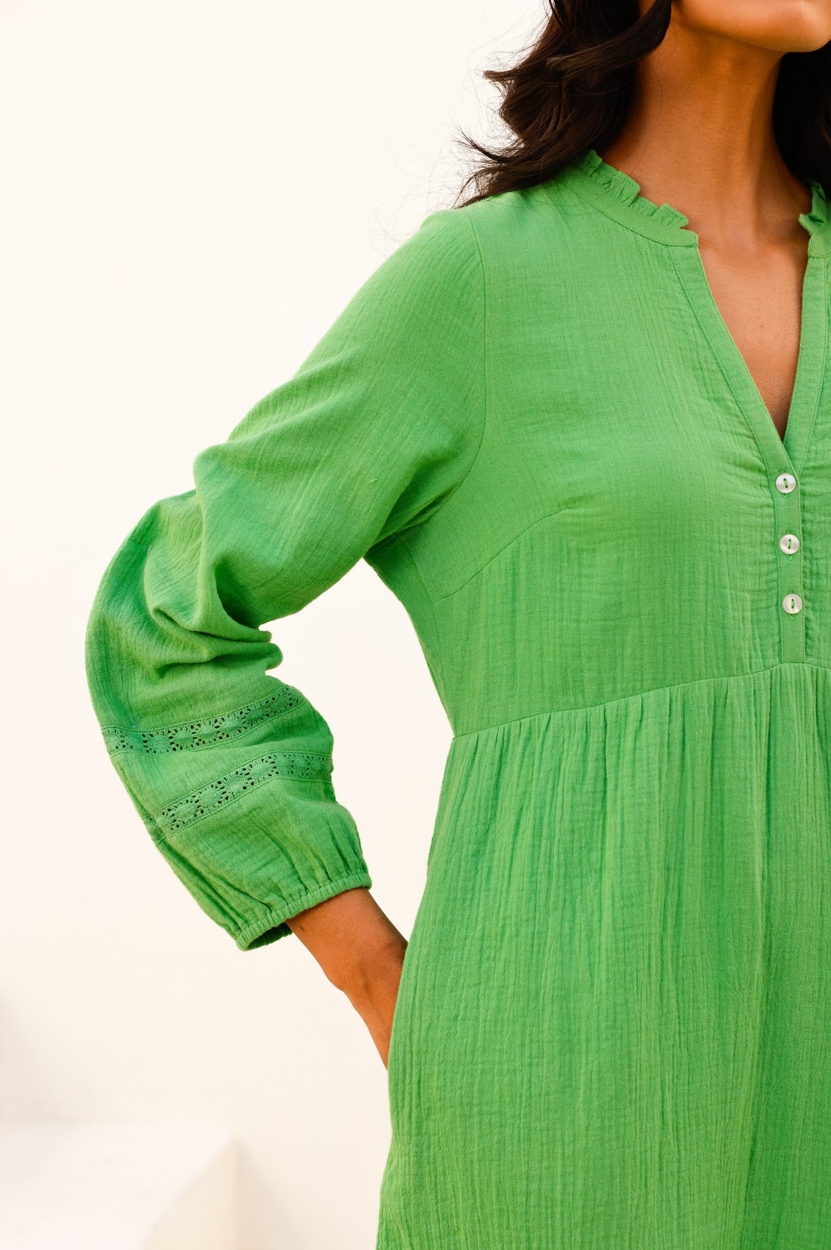 Sadie Organic Cotton Cheesecloth Dress