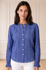 Vienna Long Sleeve Blouse | Cobalt