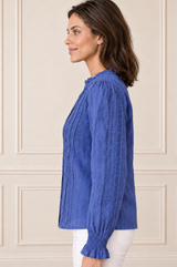 Vienna Long Sleeve Blouse | Cobalt