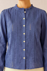 Vienna Long Sleeve Blouse | Cobalt