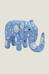 Block Printed Elephant | Blue/White