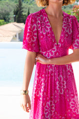 Sylvie EcoVero™ Dress | Lace Floral Pink/White