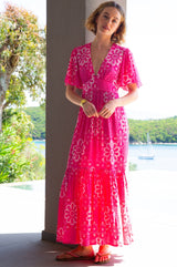 Sylvie EcoVero™ Dress | Lace Floral Pink/White