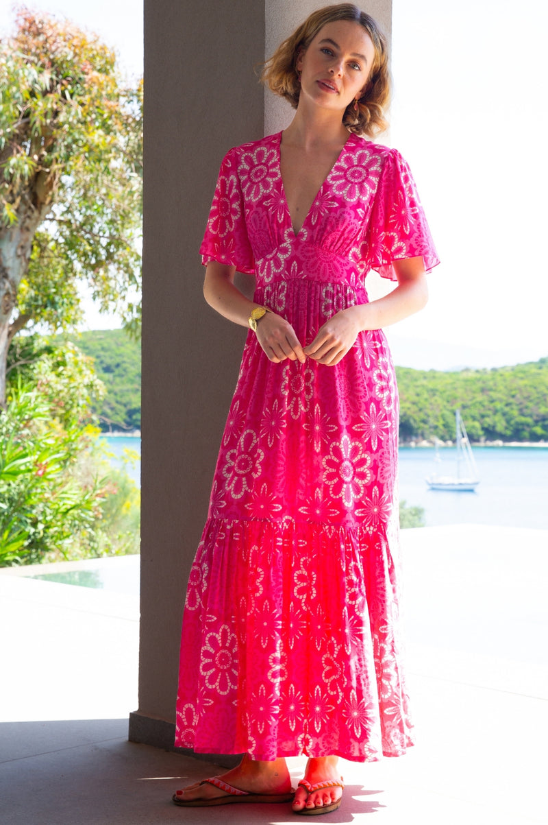 Sylvie EcoVero™ Dress | Lace Floral Pink/White