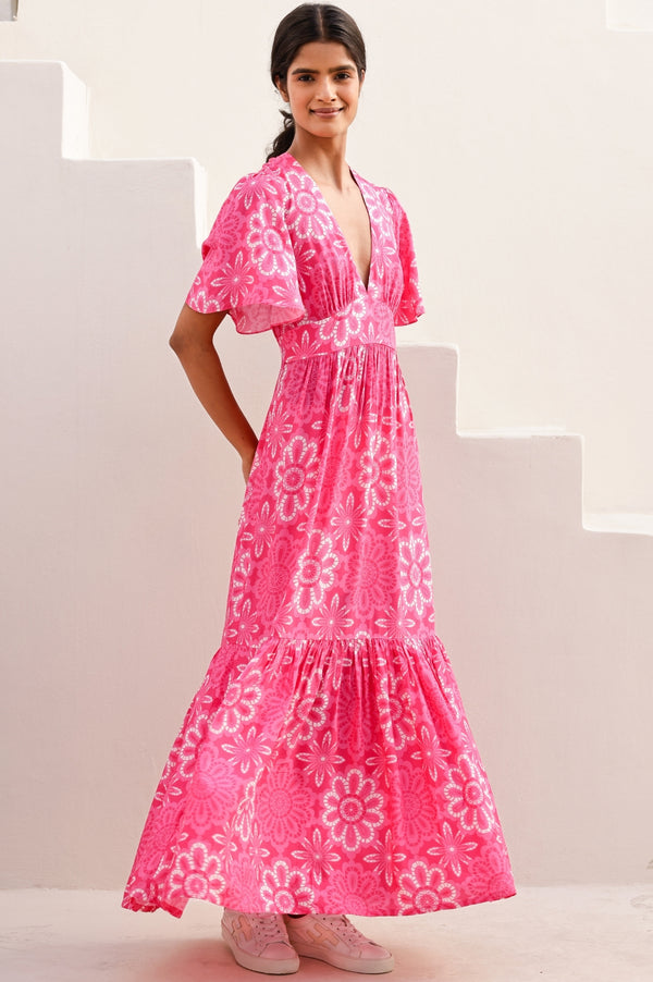 aspiga pink dress Buy Aspiga Pink Mara Cotton Dress from Next USA
