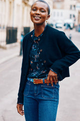 Merino Wool Brittany Cardigan | Navy