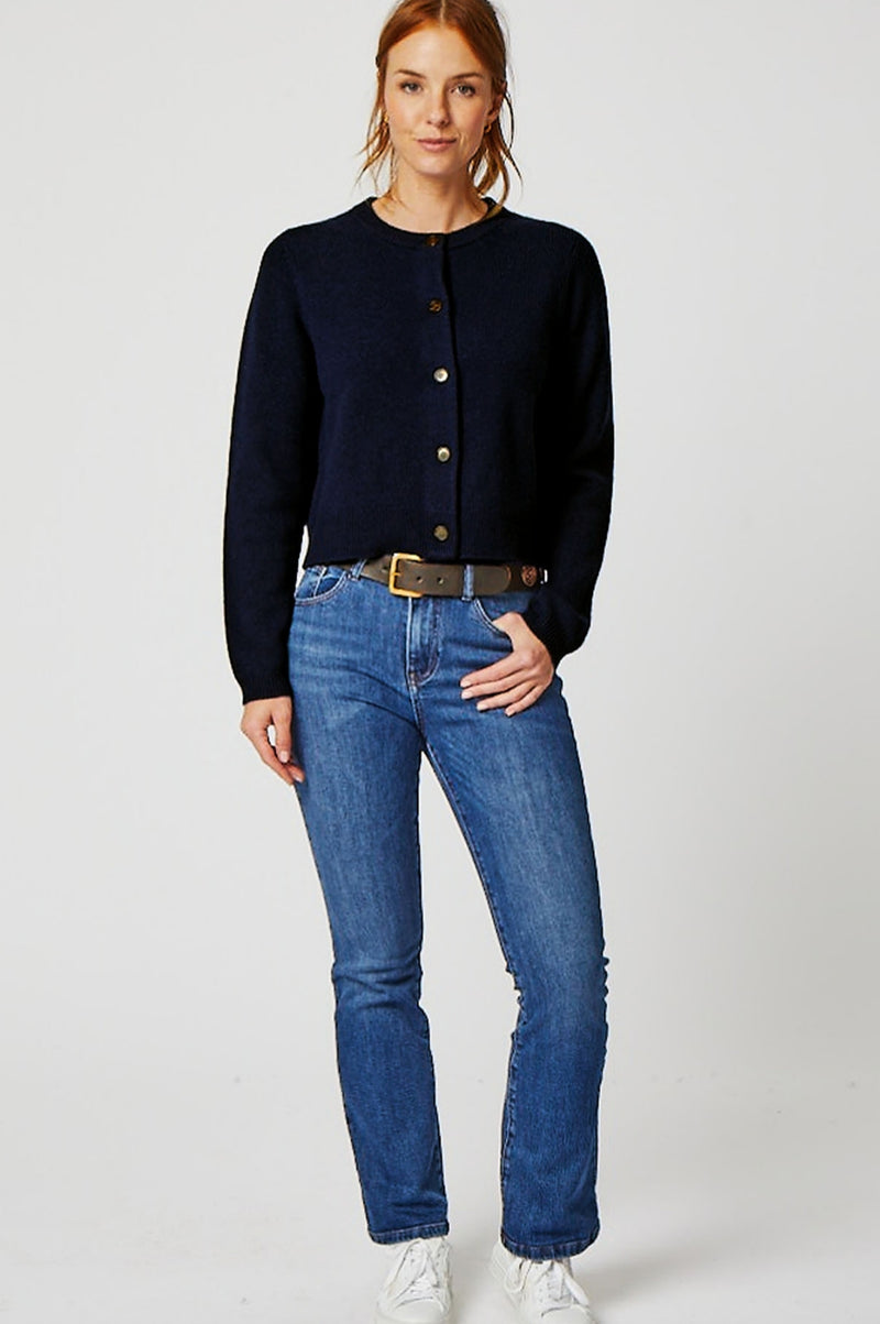 Merino Wool Brittany Cardigan | Navy