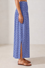 Brady Viscose Crinkle Skirt | Lixus Cobalt/White