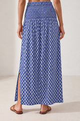 Brady Viscose Crinkle Skirt | Lixus Cobalt/White