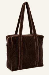 Velvet Tote Zipper Bag | Chocolate