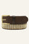 Full Beaded Leather Belt | Light Gold
