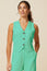 Linen Blend Waistcoat | Green