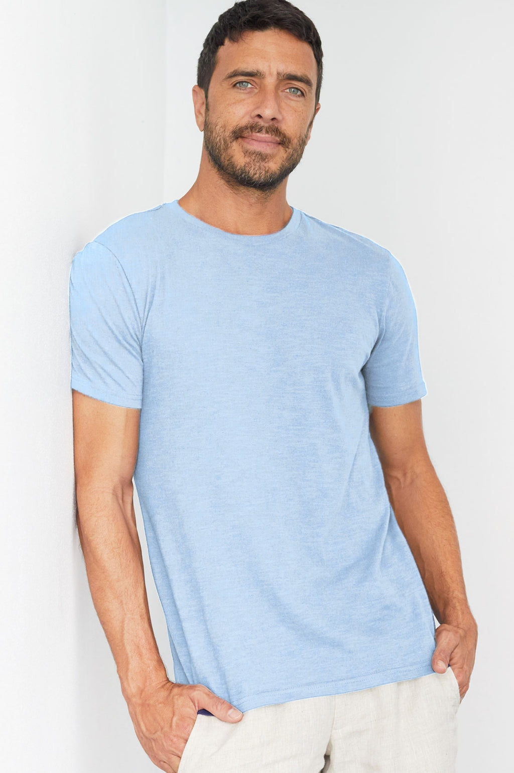 Crew Neck T Shirt Sky Blue
