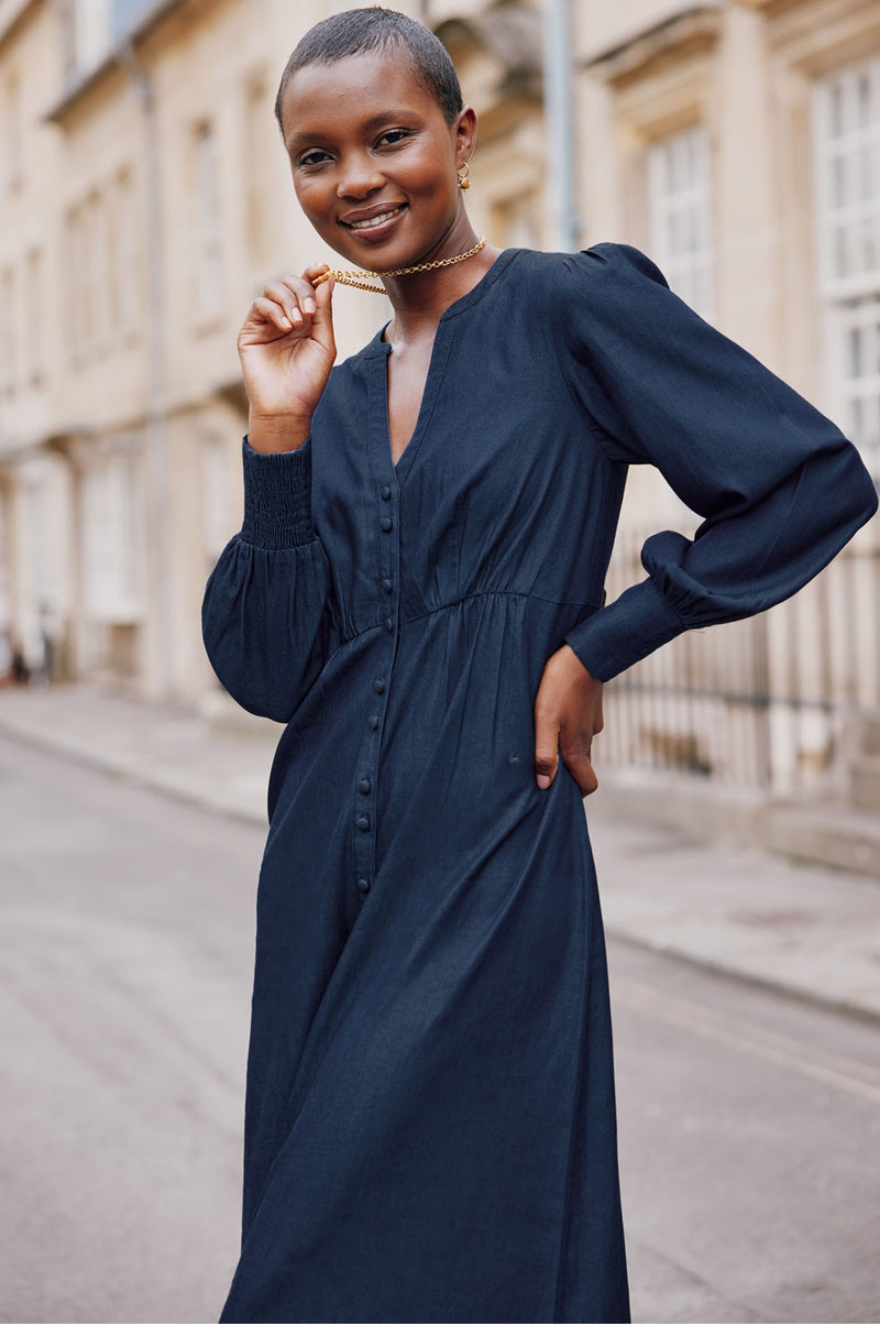 Trinity Tencel Denim Dress | Dark Wash