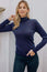 Metallic Knit Polo | Navy/Blue