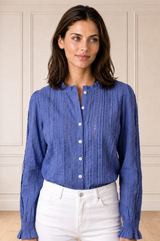 Vienna Long Sleeve Blouse | Cobalt