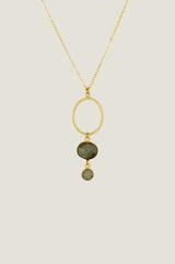 Pendant Necklace | Gold/Grey