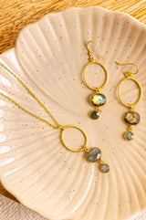 Pendant Earrings | Gold/Grey