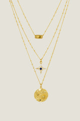 Three Pendant Necklace | Gold