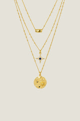 Three Pendant Necklace | Gold