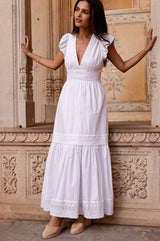 Broderie Organic Cotton Pippa Dress | White