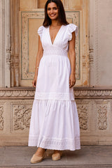 Broderie Organic Cotton Pippa Dress | White