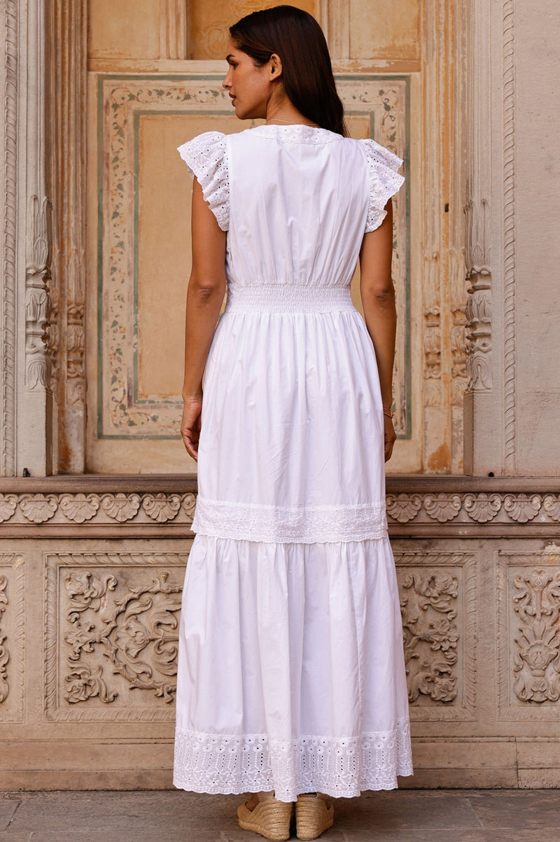 Broderie Organic Cotton Pippa Dress | White