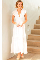 Broderie Organic Cotton Pippa Dress | White