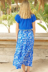 Ilana Frill Organic Cotton Gauze Top | Cobalt