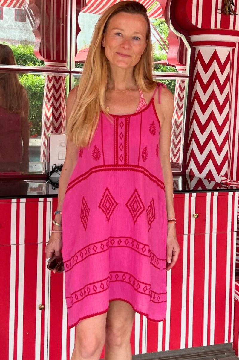 Imogen Dress | Pink/Red