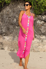Ipanema Embroidered Dress | Pink/Multi