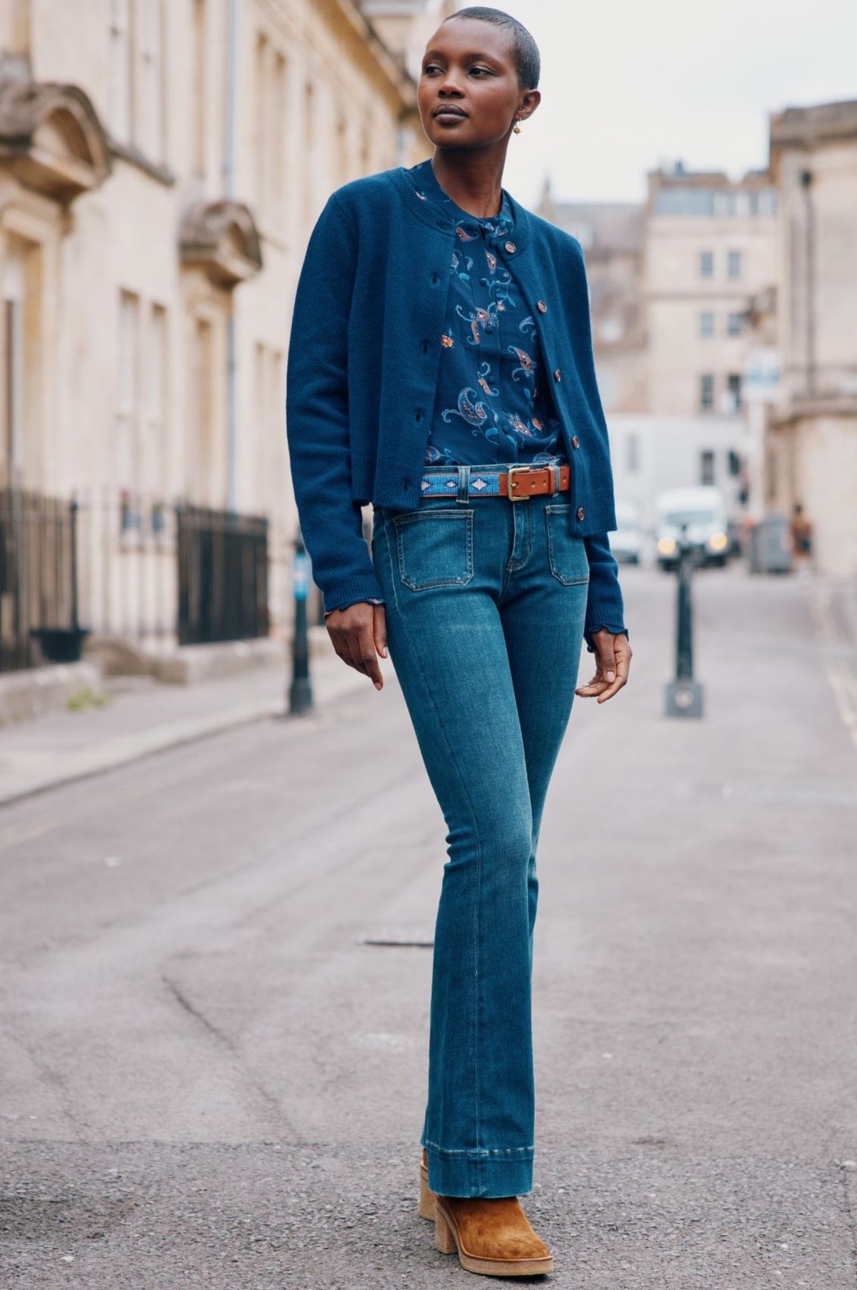 Flared Jeans Work Outfit Aspiga Sustainable Ladies Mid-rise Kick