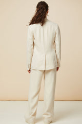 Linen Blend Blazer | Oatmeal