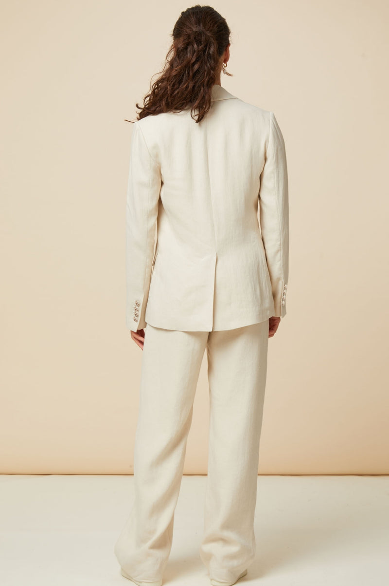 Linen Blend Blazer | Oatmeal