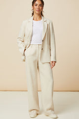 Linen Blend Blazer | Oatmeal