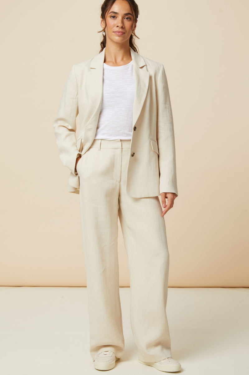 Linen Blend Blazer | Oatmeal