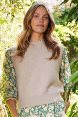 Merino Wool Knitted Short Tank | Oat