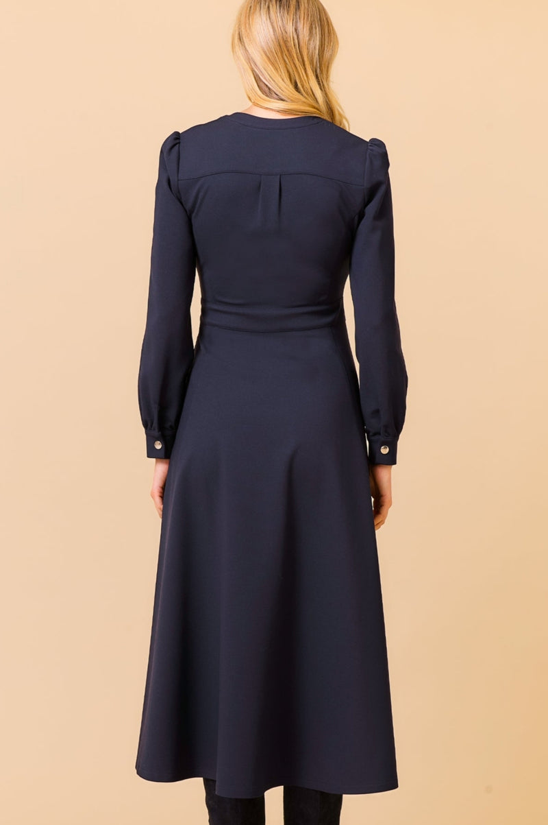 Luna EcoVero™ Midi Dress | Navy