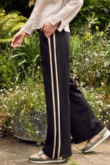 Ponte Trousers | Black/Taupe