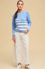 Rhia Jumper | Stripe Cornflower/Ivory