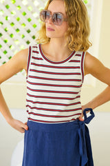 Stripe Tank Top | Cream/Red/Navy